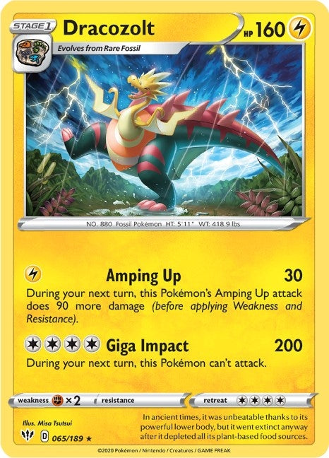 Image for Dracozolt (065/189) (SWSH03: Darkness Ablaze) (SWSH03) - Pokemon