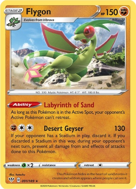 Image for Flygon (091/189) (SWSH03: Darkness Ablaze) (SWSH03) - Pokemon