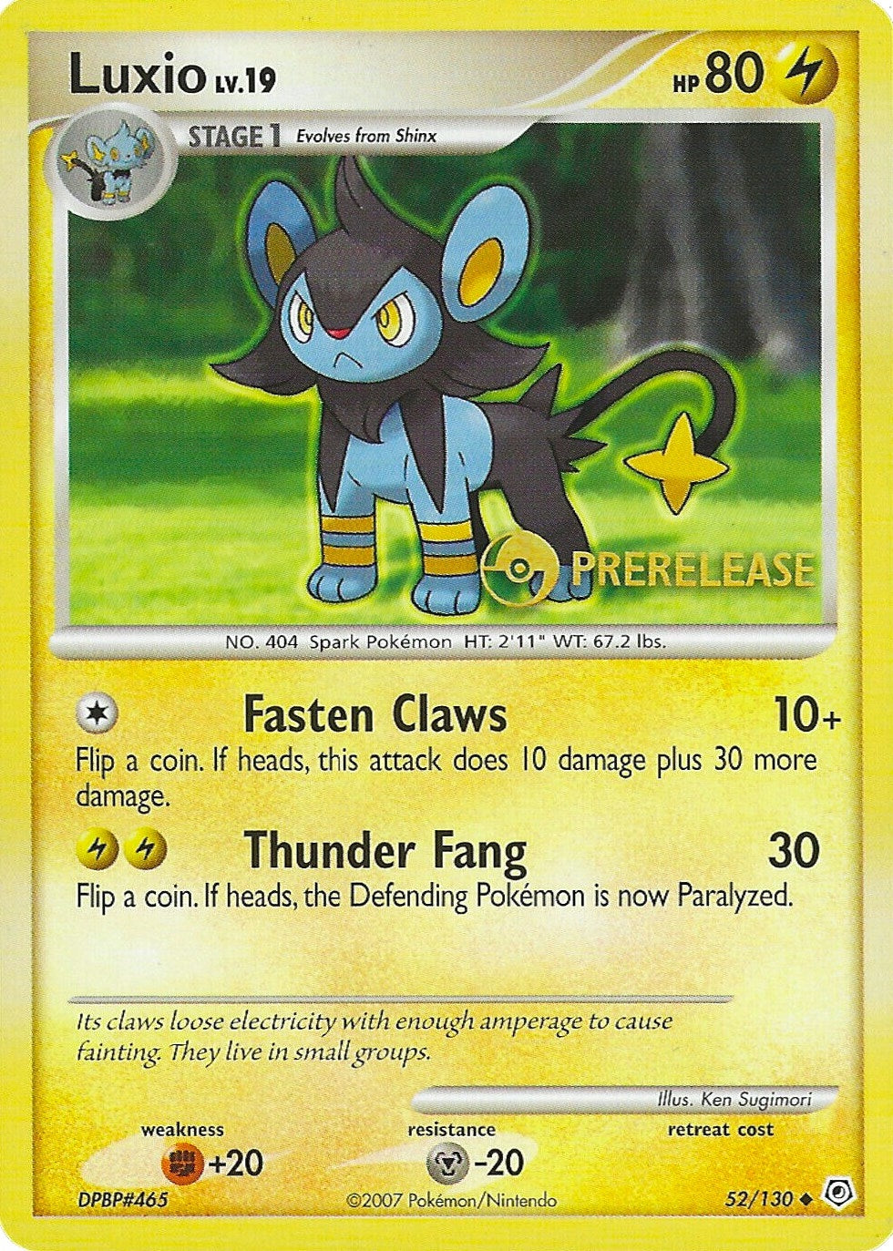 Image for Luxio - 52/130 (Prerelease) (52/130) (Nintendo Promos) (PR) - Pokemon