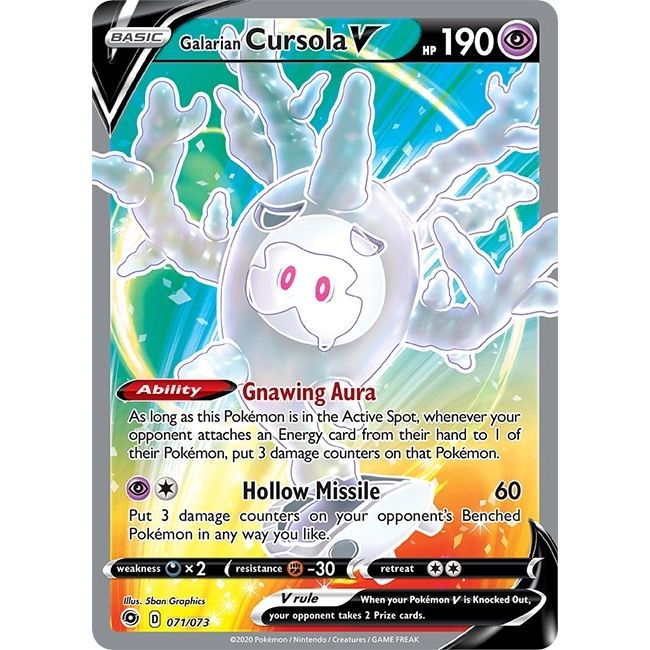 Galarian Cursola V (Full Art) (71/73) (Champion's Path) - PokeBox USA