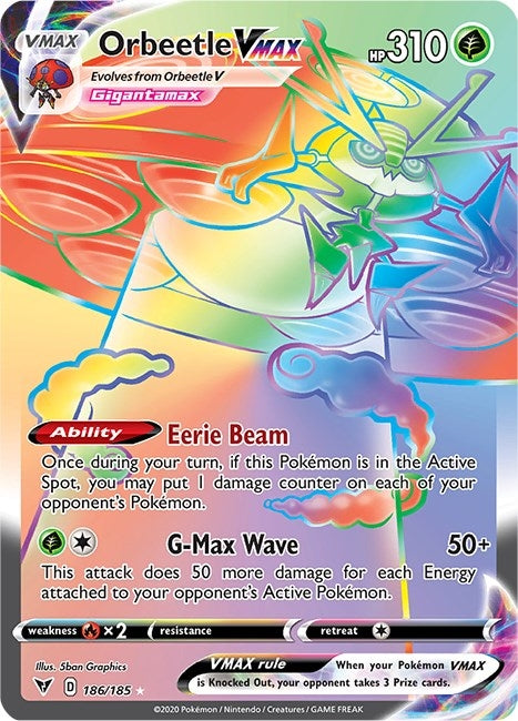 Image for Orbeetle VMAX (Secret) (186/185) (SWSH04: Vivid Voltage) (SWSH04) - Pokemon
