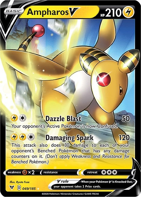 Image for Ampharos V (049/185) (SWSH04: Vivid Voltage) (SWSH04) - Pokemon