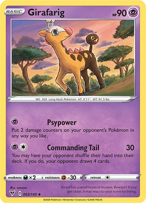 Image for Girafarig (065/185) (SWSH04: Vivid Voltage) (SWSH04) - Pokemon