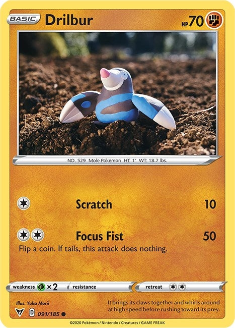 Image for Drilbur (091/185) (SWSH04: Vivid Voltage) (SWSH04) - Pokemon
