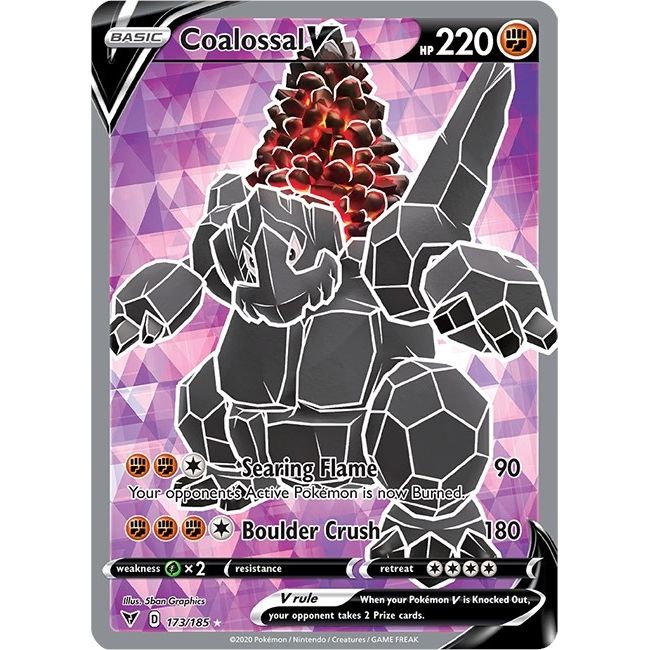Coalossal V (Full Art) (173/185) (SWSH04: Vivid Voltage) - PokeBox USA