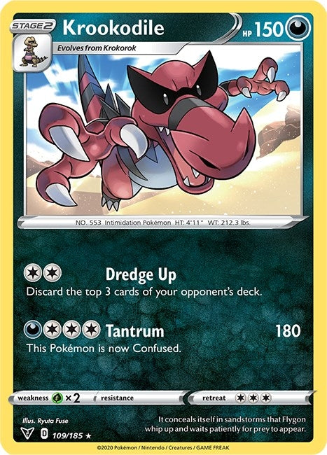 Image for Krookodile (109/185) (SWSH04: Vivid Voltage) (SWSH04) - Pokemon