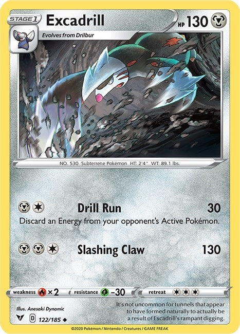 Image for Excadrill (122/185) (SWSH04: Vivid Voltage) (SWSH04) - Pokemon