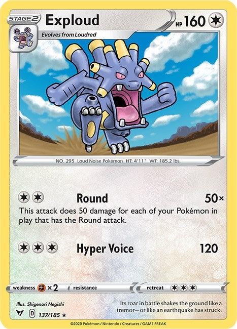Image for Exploud (137/185) (SWSH04: Vivid Voltage) (SWSH04) - Pokemon