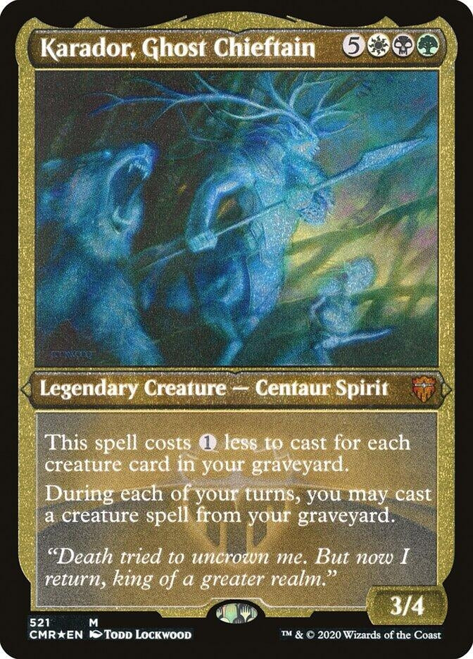 Karador, Ghost Chieftain (Foil Etched) (521) (Commander Legends)