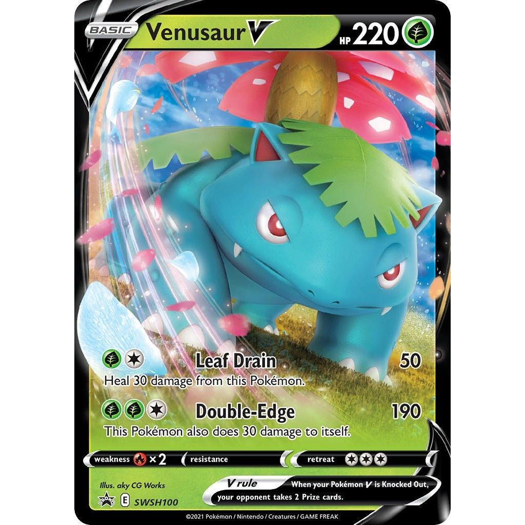 Venusaur V - SWSH100 (SWSH100) (SWSH: Sword & Shield Promo Cards) - PokeBox USA