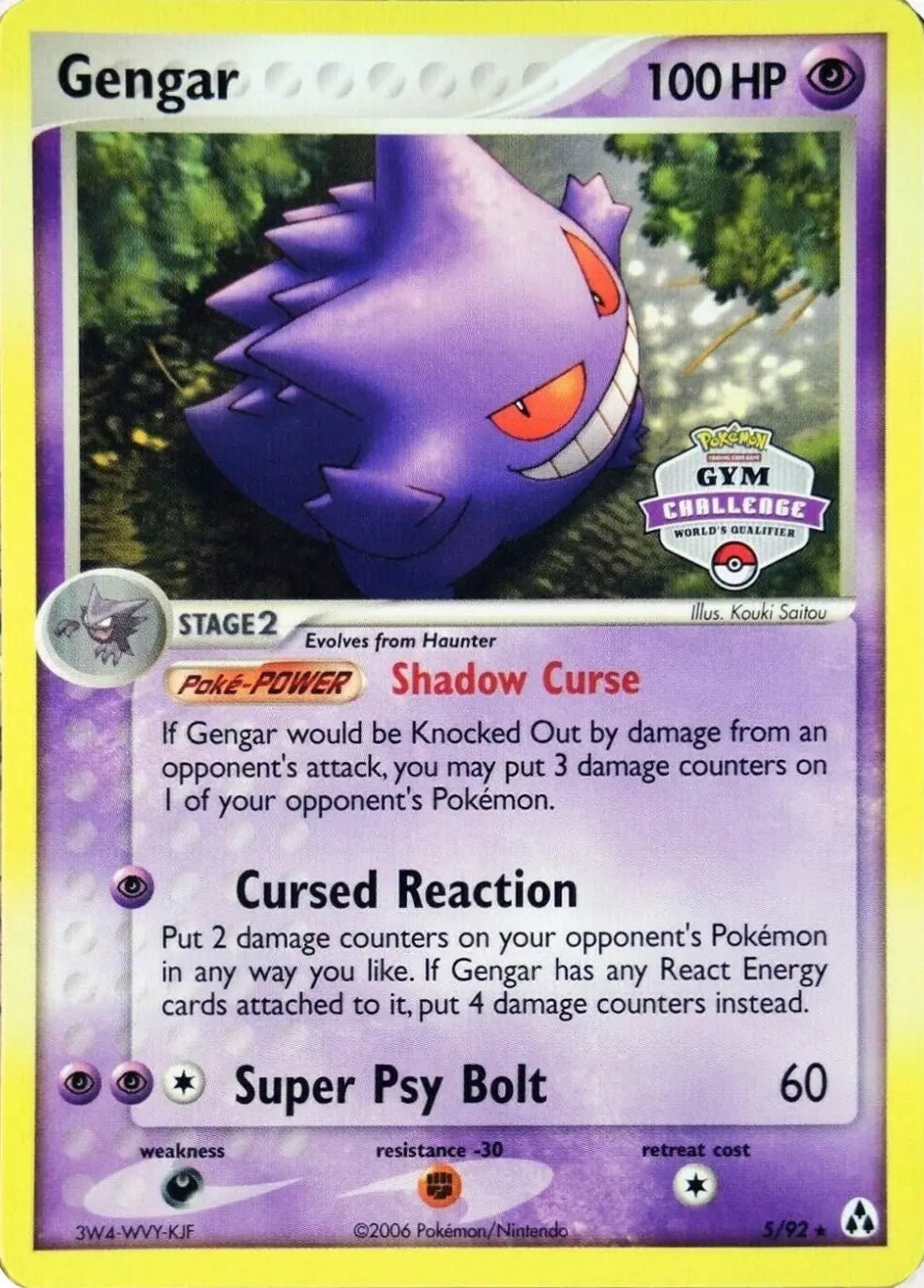 Image for Gengar - 5/92 (Gym Challenge) (005/092) (League & Championship Cards) (PR) - Pokemon