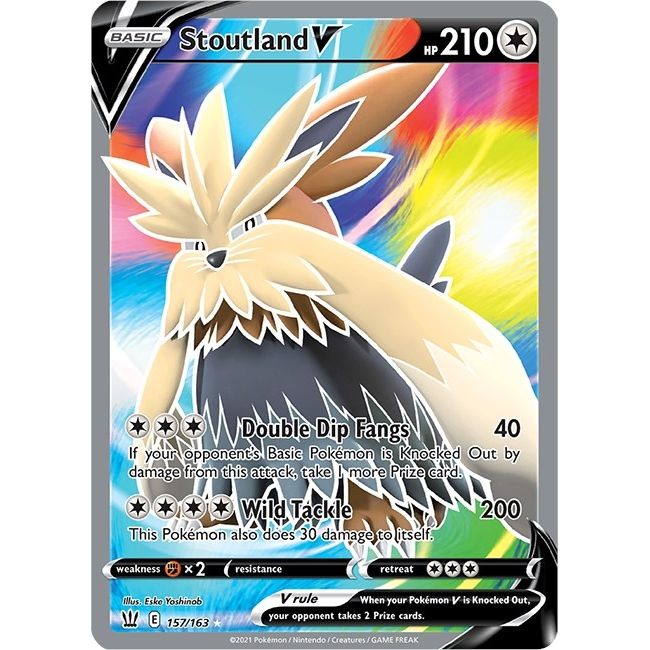 Stoutland V (Full Art) (157/163) (SWSH05: Battle Styles) - PokeBox USA