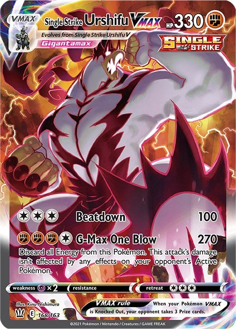 Single Strike Urshifu VMAX (Alternate Art Secret) (168/163) (SWSH05: Battle Styles)