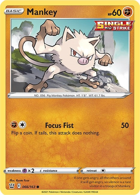 Image for Mankey (066/163) (SWSH05: Battle Styles) (SWSH05) - Pokemon