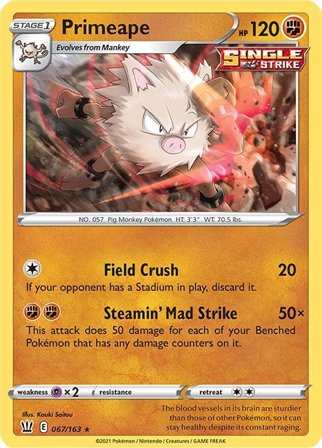 Image for Primeape (067/163) (SWSH05: Battle Styles) (SWSH05) - Pokemon