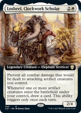 Losheel, Clockwork Scholar (Extended Art) (345) (Commander 2021)