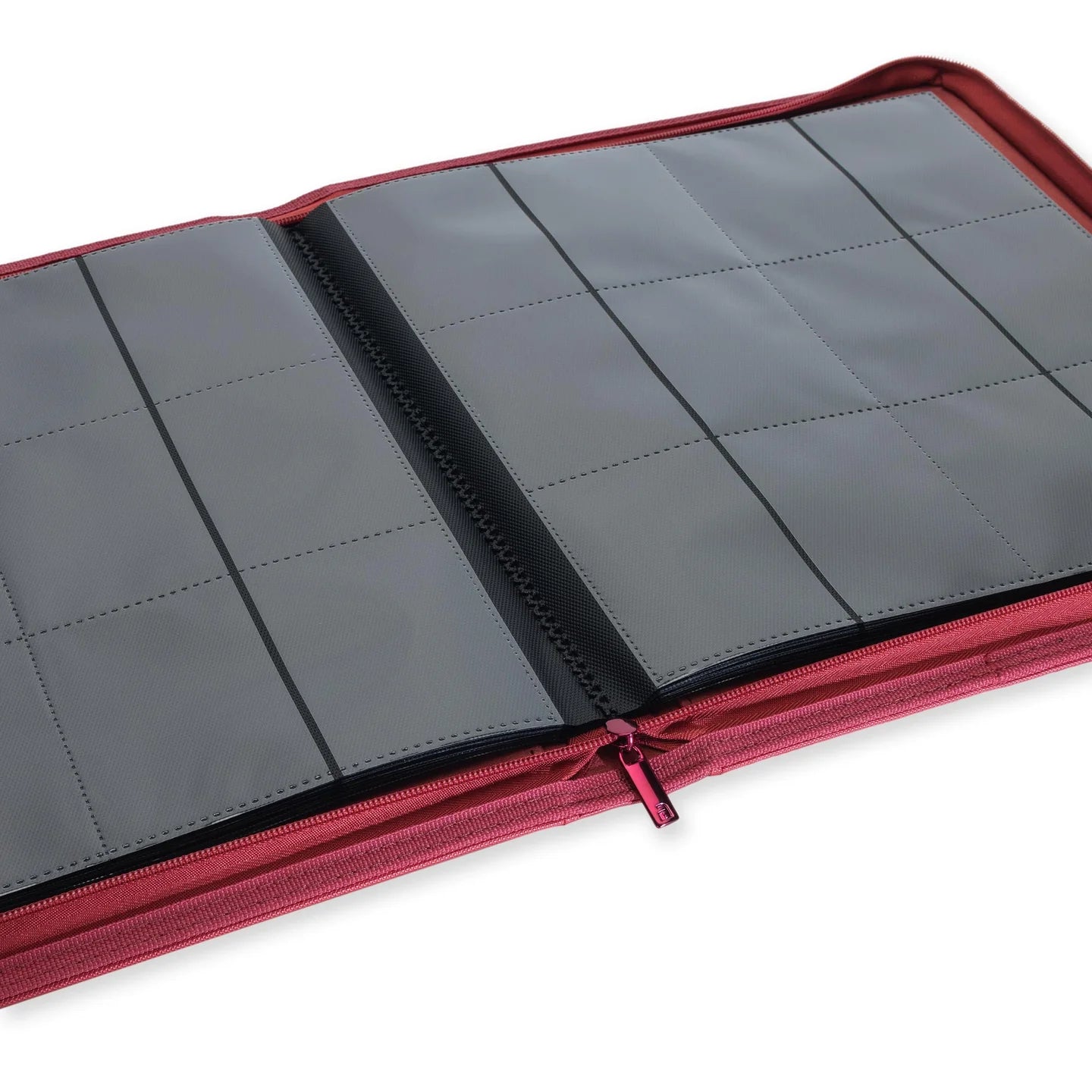 Vaultx - 12-Pocket Exo-Tec® Zip Binder - Metallic Red