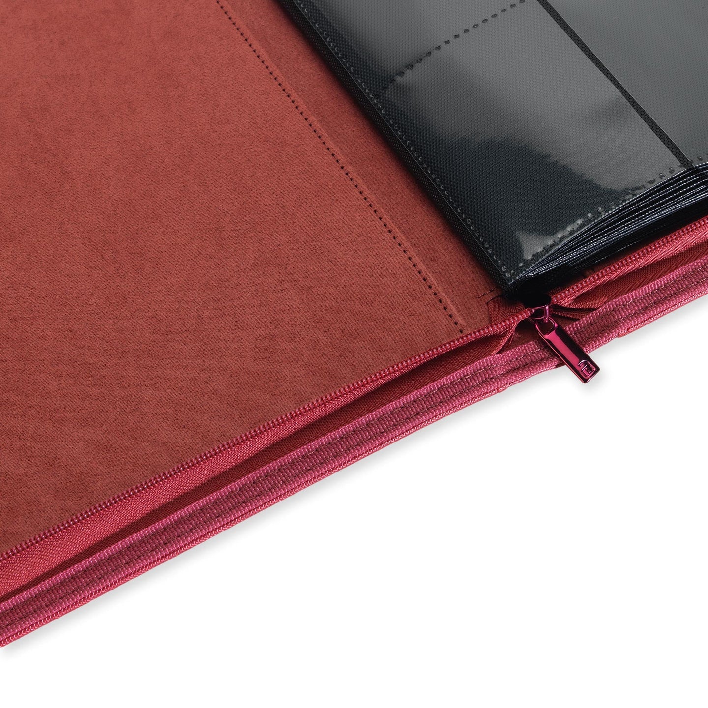 Vaultx - 12-Pocket Exo-Tec® Zip Binder - Metallic Red