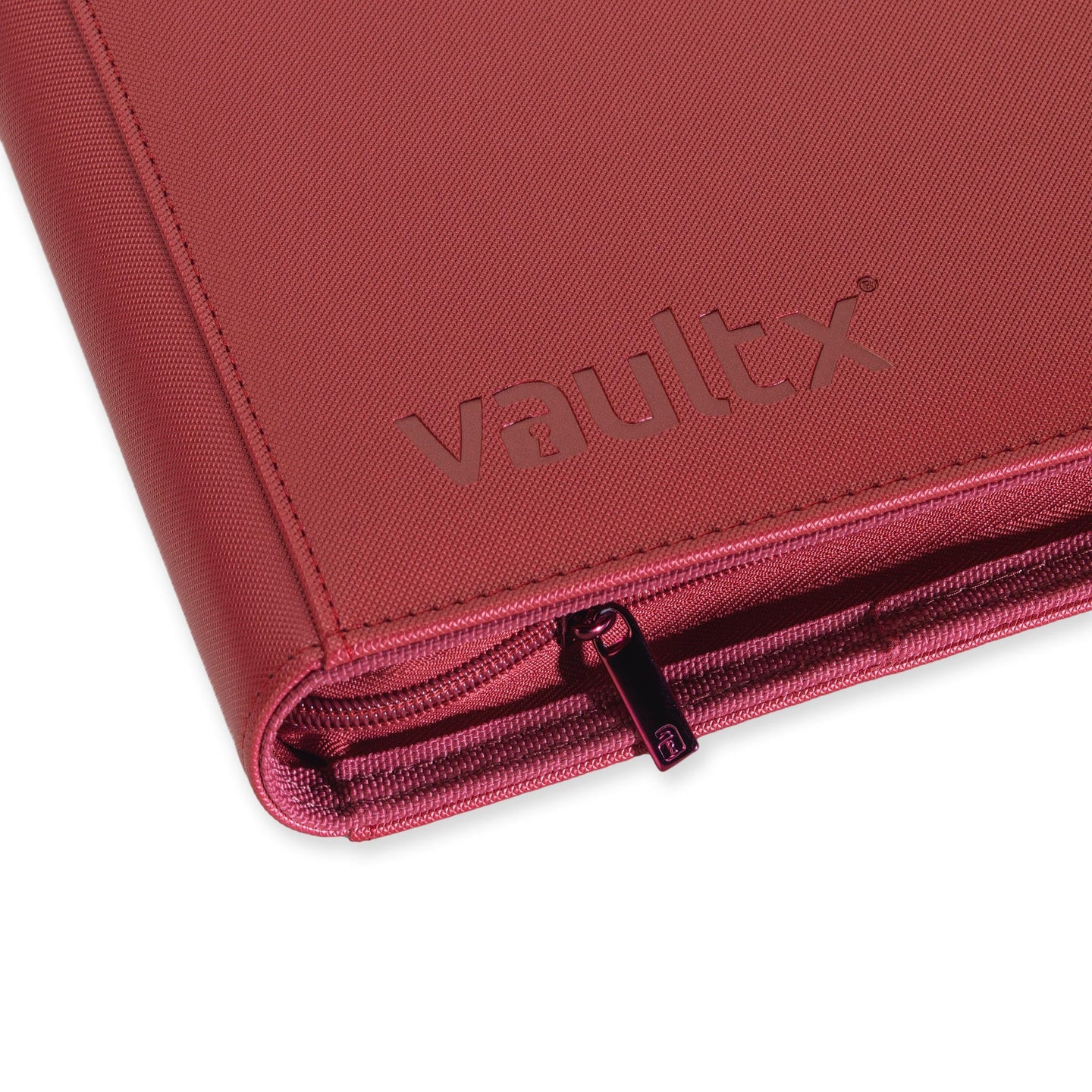 Vaultx - 12-Pocket Exo-Tec® Zip Binder - Metallic Red