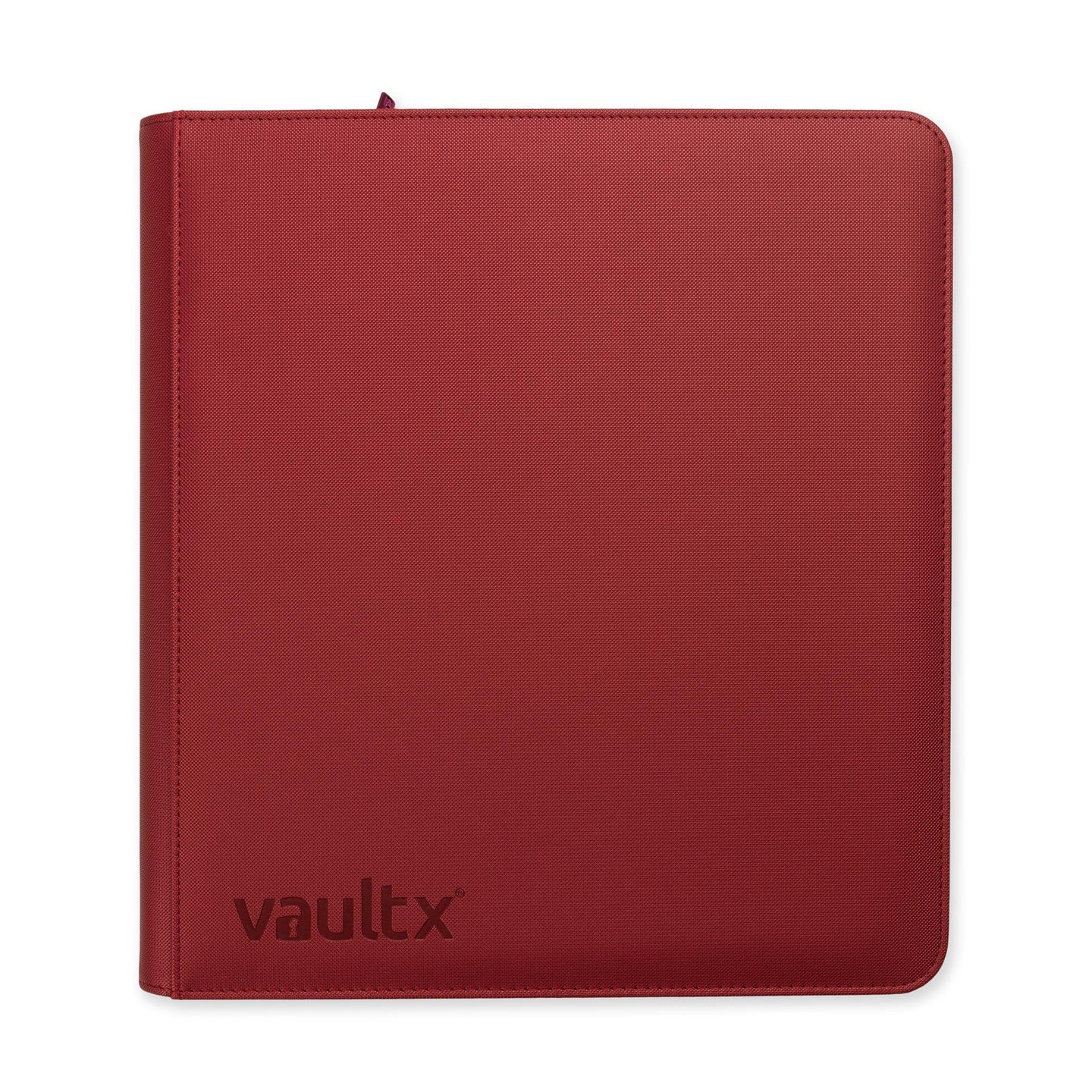 Vaultx - 12-Pocket Exo-Tec® Zip Binder - Metallic Red