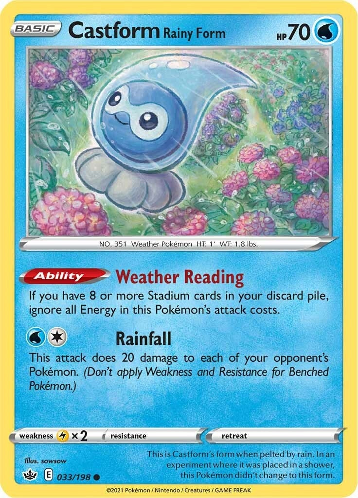 Image for Castform Rainy Form (033/198) (SWSH06: Chilling Reign) (SWSH06) - Pokemon