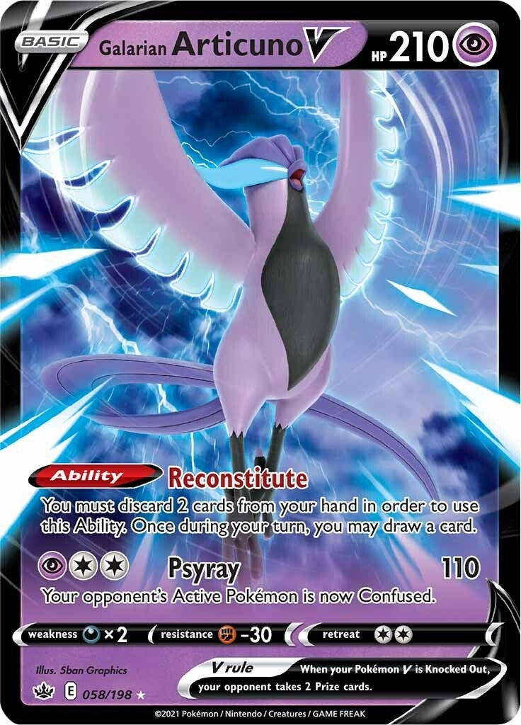 Image for Galarian Articuno V (058/198) (SWSH06: Chilling Reign) (SWSH06) - Pokemon