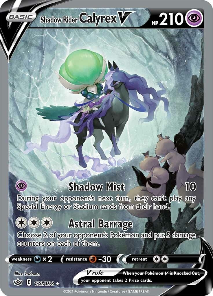 Shadow Rider Calyrex V (Alternate Full Art) (172/198) (SWSH06: Chilling Reign)