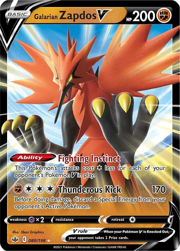 Image for Galarian Zapdos V (080/198) (SWSH06: Chilling Reign) (SWSH06) - Pokemon