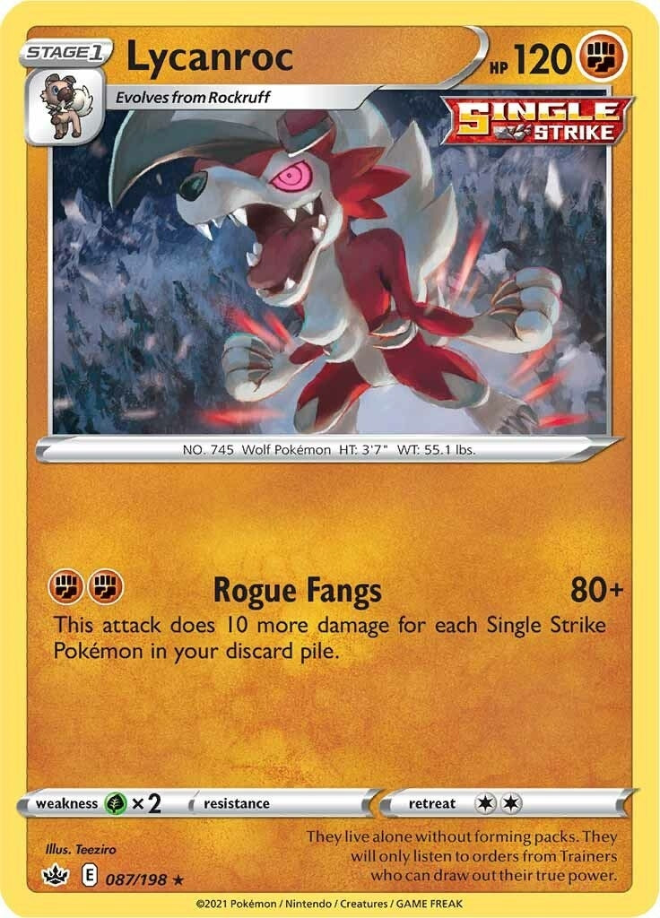 Image for Lycanroc (087/198) (SWSH06: Chilling Reign) (SWSH06) - Pokemon