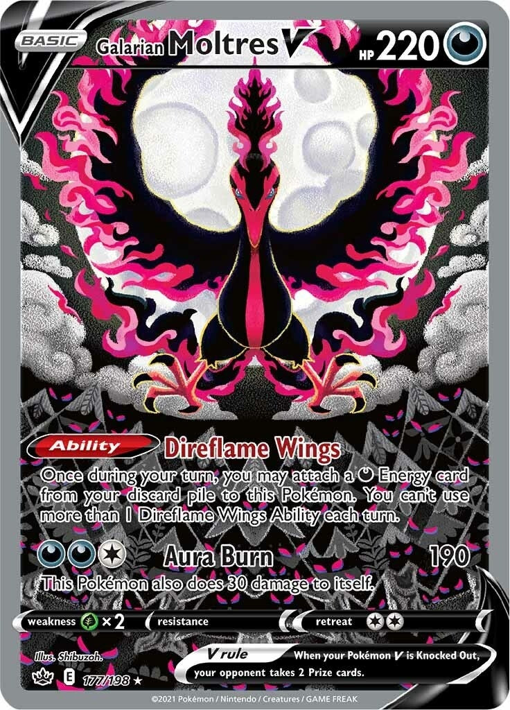 Image for Galarian Moltres V (Alternate Full Art) (177/198) (SWSH06: Chilling Reign) (SWSH06) - Pokemon