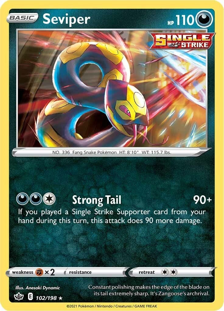 Image for Seviper (102/198) (SWSH06: Chilling Reign) (SWSH06) - Pokemon