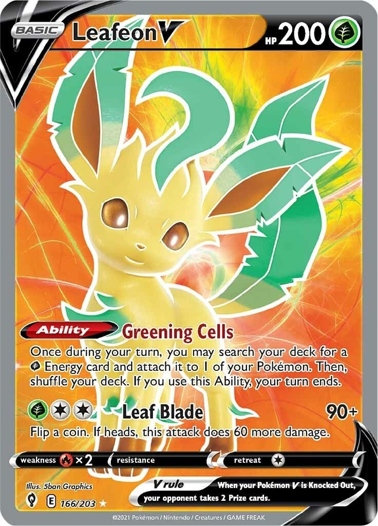 Image for Leafeon V (Full Art) (166/203) (SWSH07: Evolving Skies) (SWSH07) - Pokemon