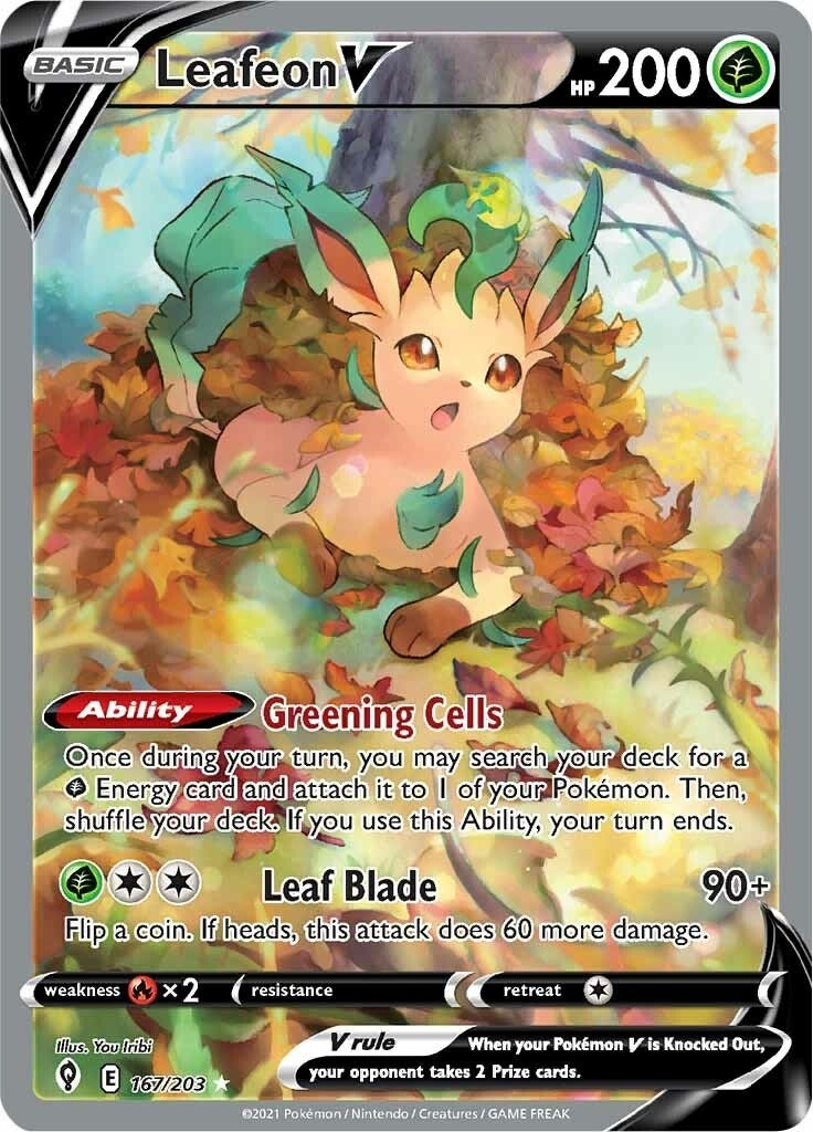 Image for Leafeon V (Alternate Full Art) (167/203) (SWSH07: Evolving Skies) (SWSH07) - Pokemon