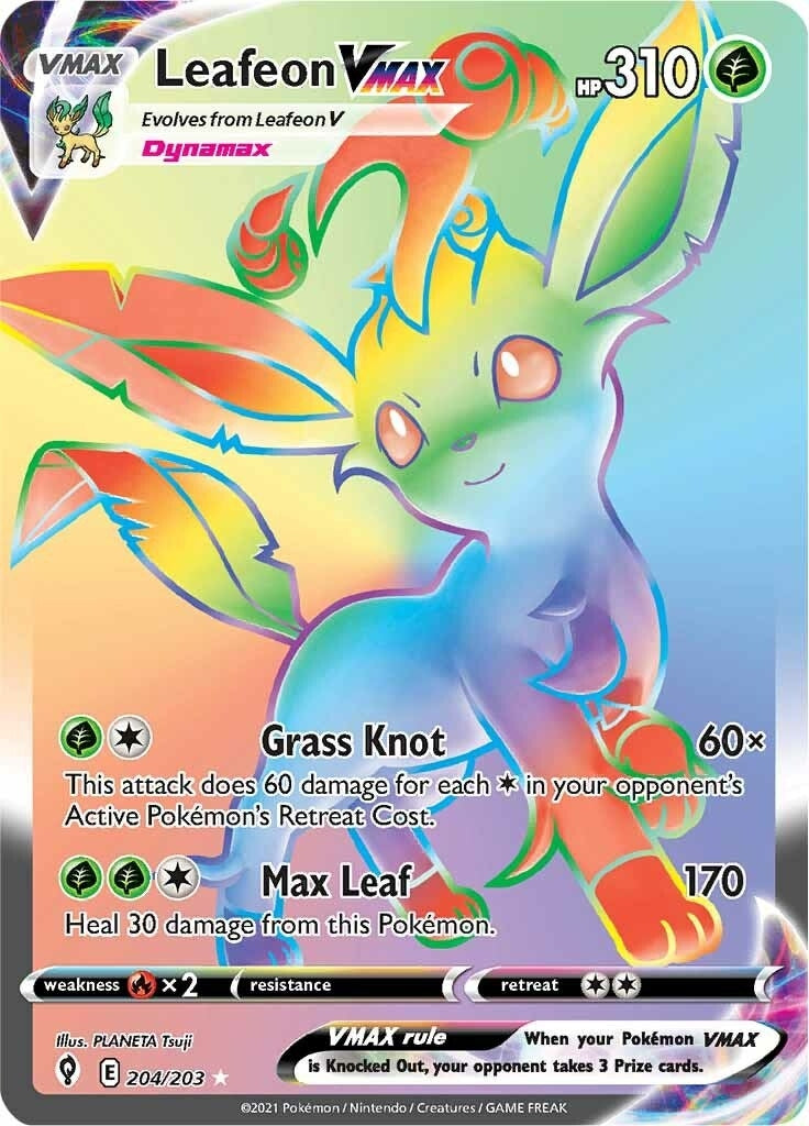 Image for Leafeon VMAX (Secret) (204/203) (SWSH07: Evolving Skies) (SWSH07) - Pokemon