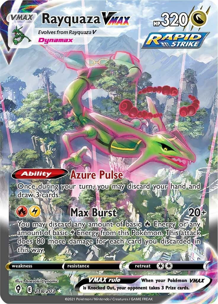 Image for Rayquaza VMAX (Alternate Art Secret) (218/203) (SWSH07: Evolving Skies) (SWSH07) - Pokemon