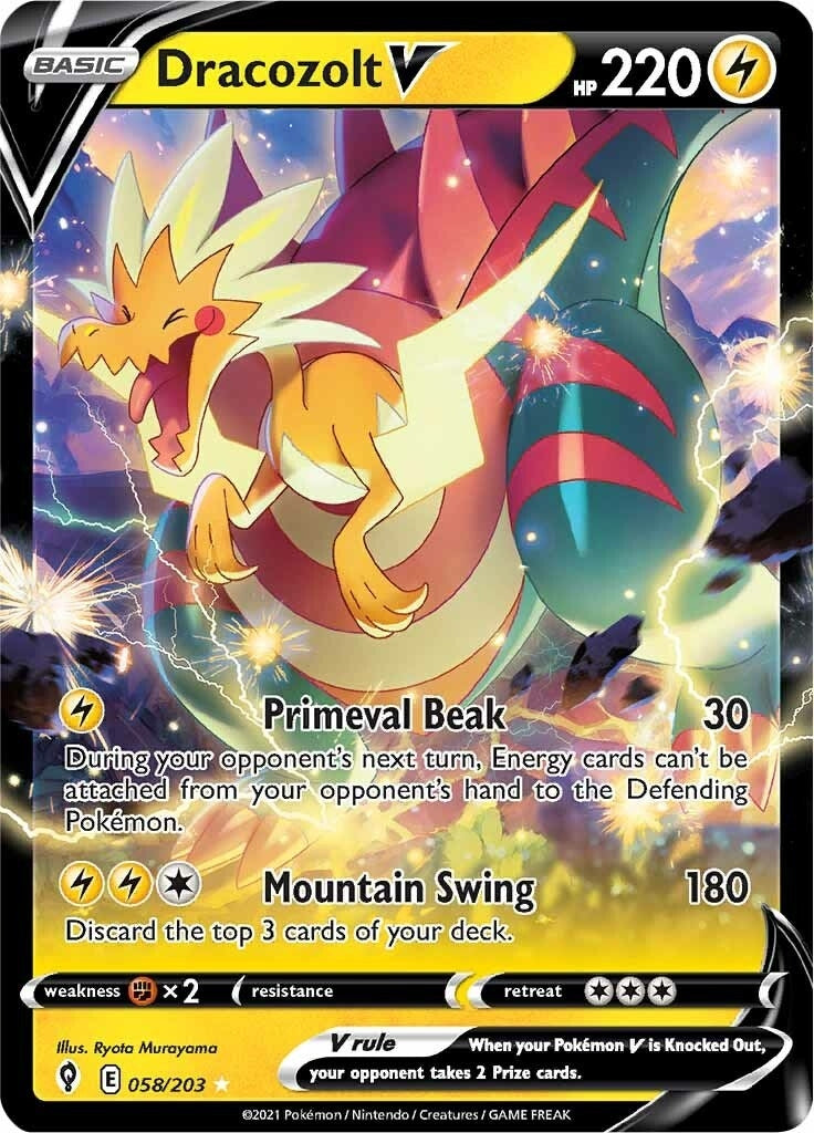 Image for Dracozolt V (058/203) (SWSH07: Evolving Skies) (SWSH07) - Pokemon