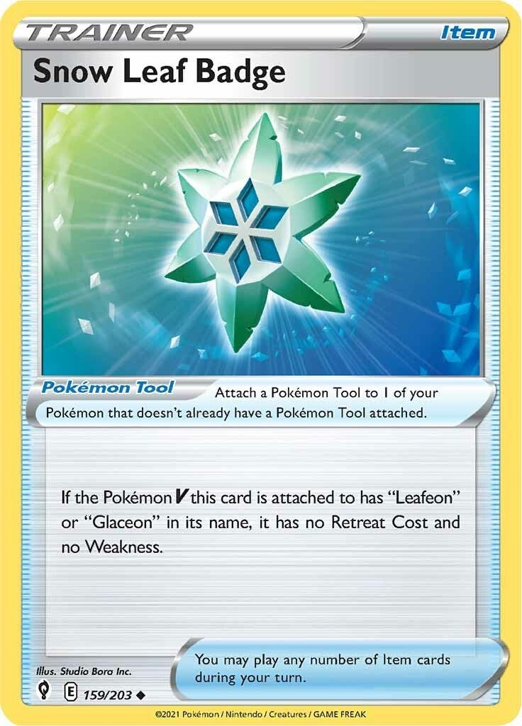 Image for Snow Leaf Badge (159/203) (SWSH07: Evolving Skies) (SWSH07) - Pokemon