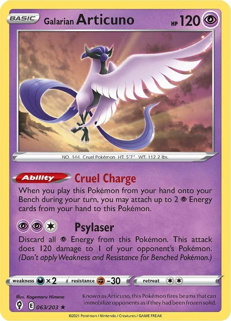 Image for Galarian Articuno (063/203) (SWSH07: Evolving Skies) (SWSH07) - Pokemon