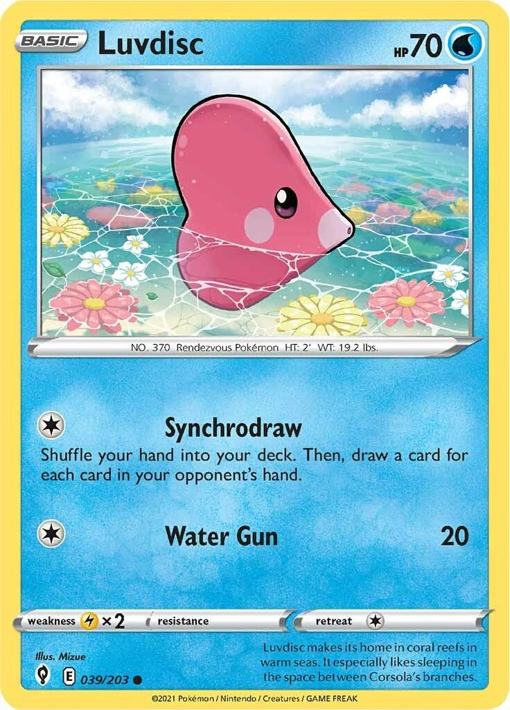 Image for Luvdisc (039/203) (SWSH07: Evolving Skies) (SWSH07) - Pokemon