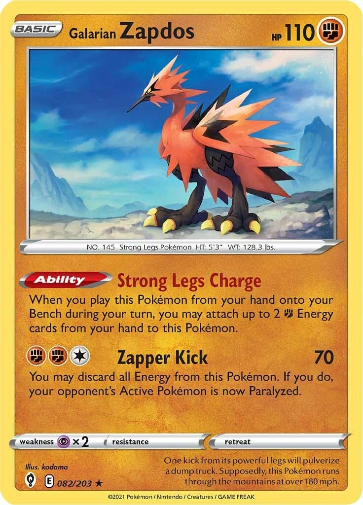 Image for Galarian Zapdos (082/203) (SWSH07: Evolving Skies) (SWSH07) - Pokemon