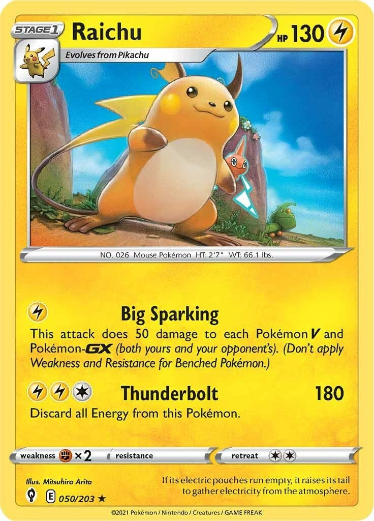 Image for Raichu (050/203) (SWSH07: Evolving Skies) (SWSH07) - Pokemon