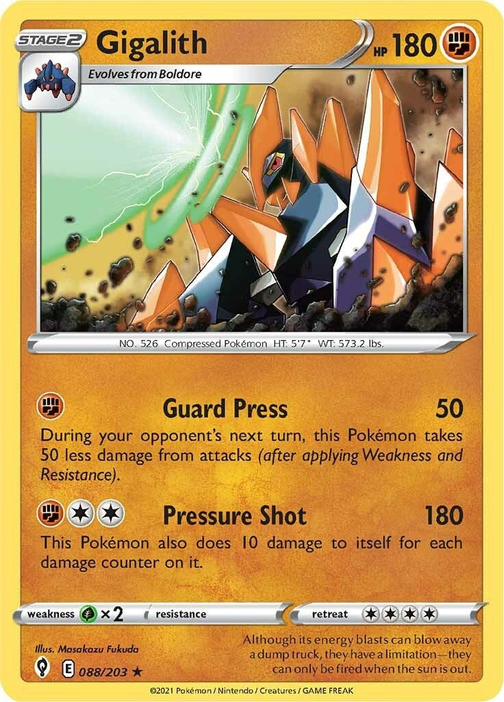 Image for Gigalith (088/203) (SWSH07: Evolving Skies) (SWSH07) - Pokemon