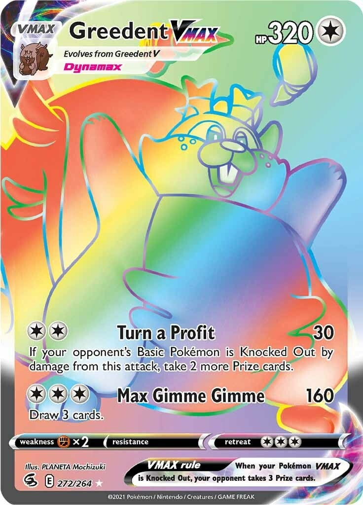 Image for Greedent VMAX (Secret) (272/264) (SWSH08: Fusion Strike) (SWSH08) - Pokemon