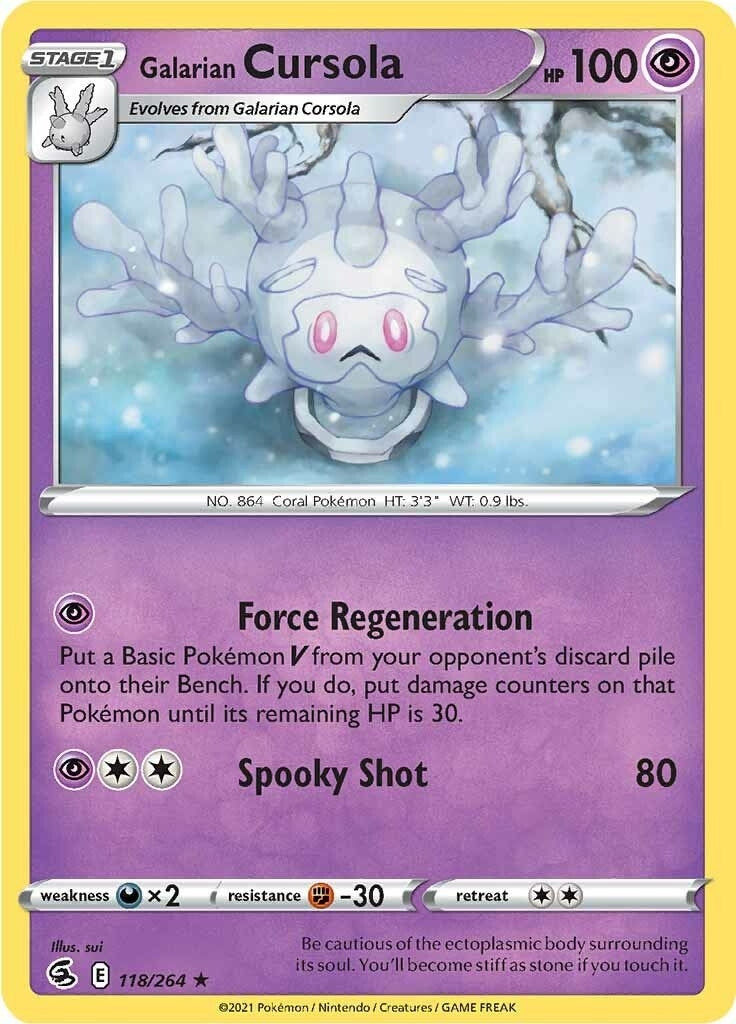 Image for Galarian Cursola (118/264) (SWSH08: Fusion Strike) (SWSH08) - Pokemon