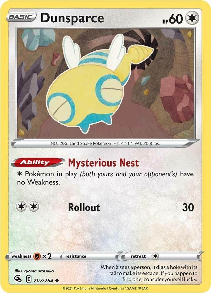 Image for Dunsparce (207/264) (SWSH08: Fusion Strike) (SWSH08) - Pokemon