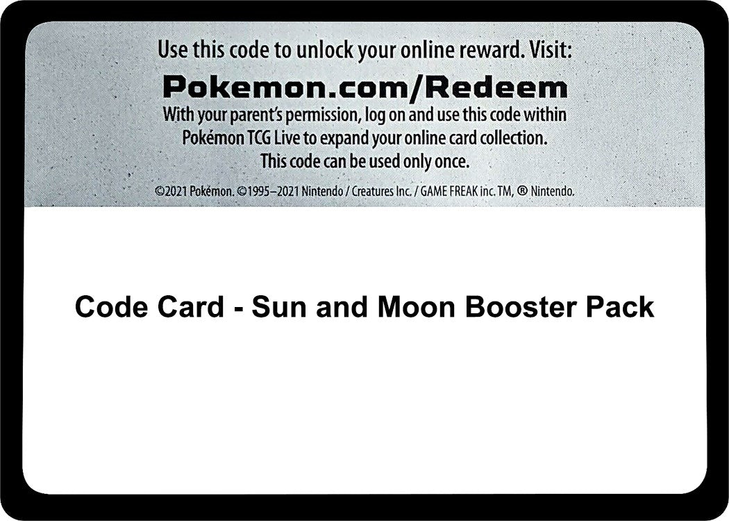 Image for Code Card - Sun and Moon Booster Pack (SM Base Set) (SM01) - Pokemon