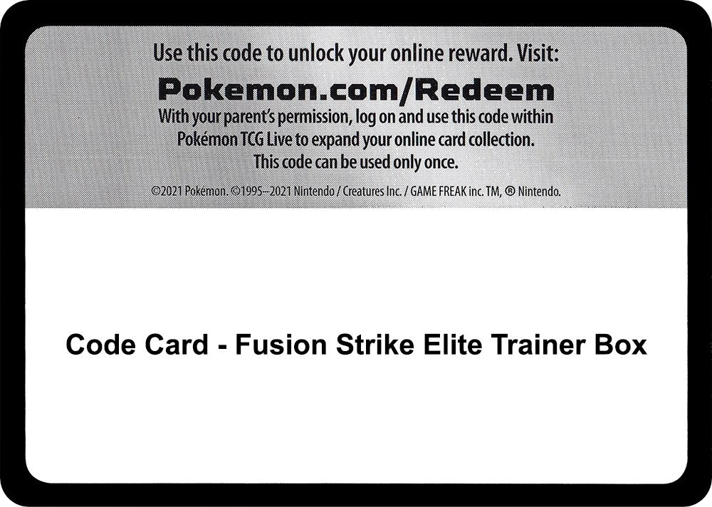 Image for Code Card - Fusion Strike Elite Trainer Box (SWSH08: Fusion Strike) (SWSH08) - Pokemon