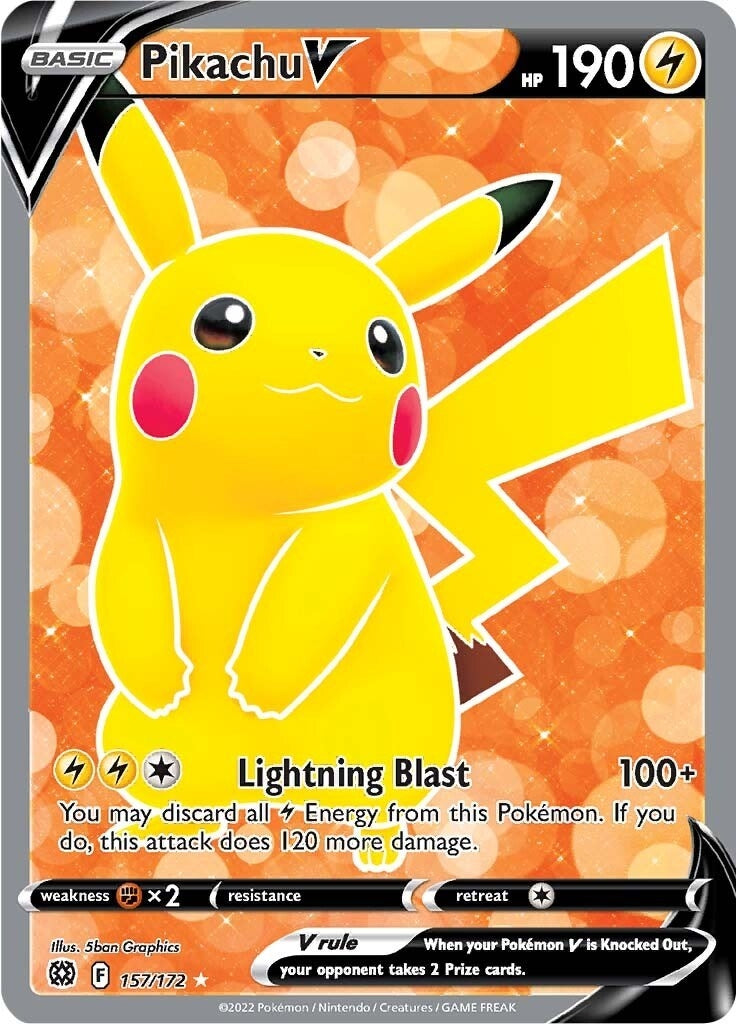 Pikachu V (Full Art) (157/172) (SWSH09: Brilliant Stars)