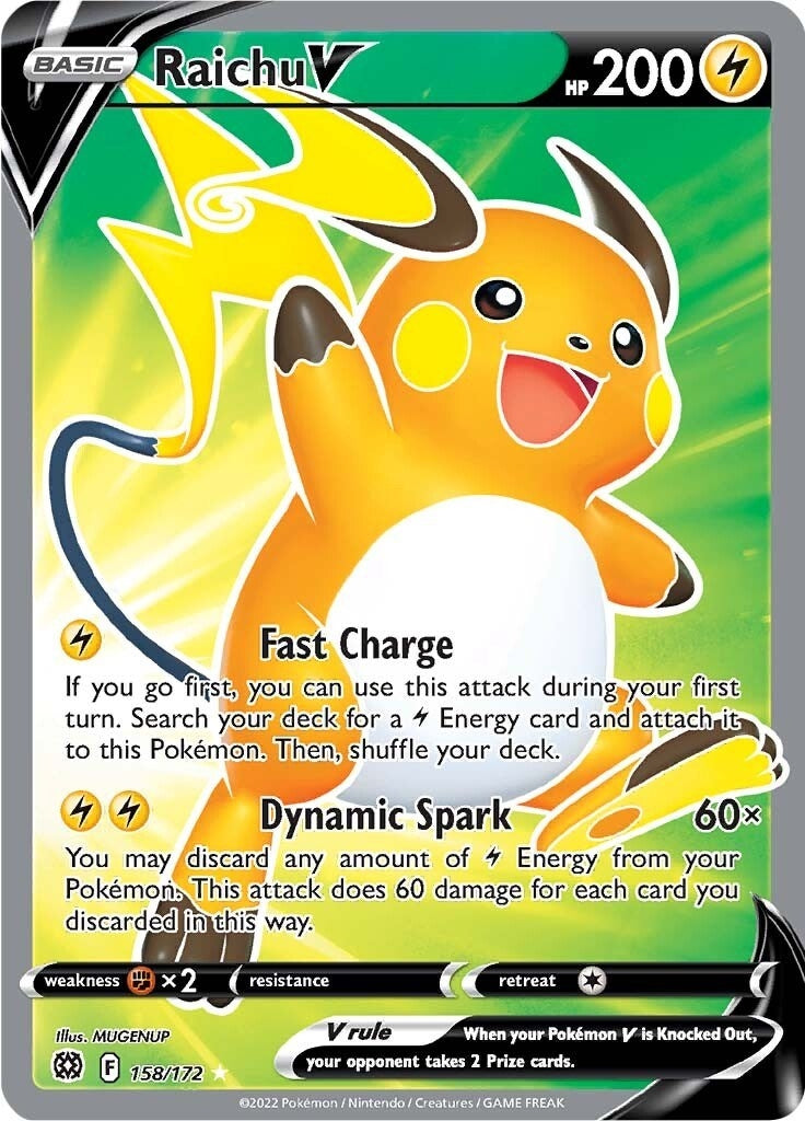 Raichu V (Full Art) (158/172) (SWSH09: Brilliant Stars)
