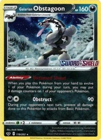 Image for Galarian Obstagoon - 119/202 (Cosmos Holo) (119/202) (Miscellaneous Cards & Products) - Pokemon